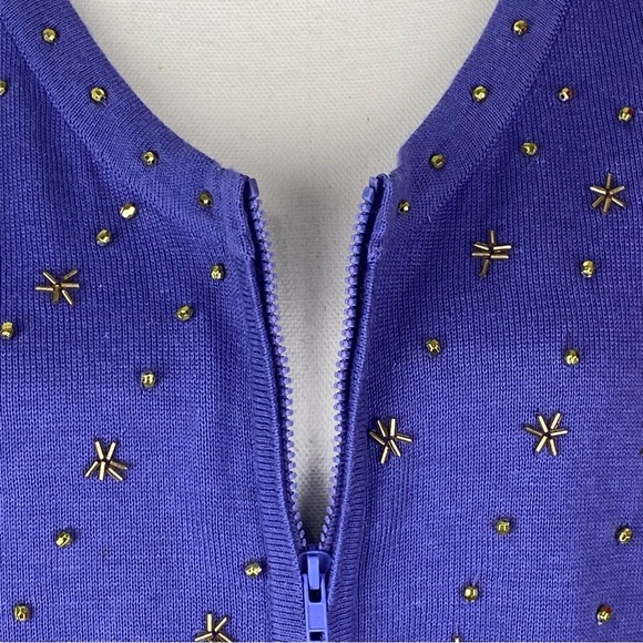 Storybook Knits Womens Christmas Sequin Three Wise Men Manger Sweater Sz Small - Picture 6 of 9